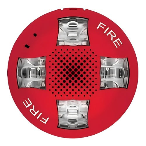 Kidde EGCSVHRF Ceiling Mount Speaker-Strobe, 135-185 cd, FIRE Label, Red