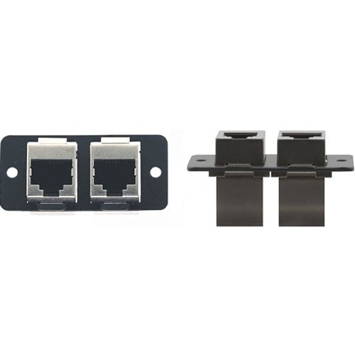 Kramer 85-3002099 W4545B Double RJ-45 Pass Through Wall Plate Insert, Black