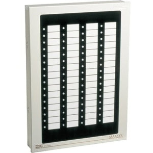 A rectangular, wall-mounted electronic display panel on a white background