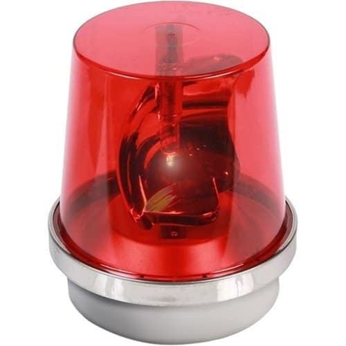 Edwards Signaling 53R-G1 53R-G1 53 Series Rotating Incandescent Beacon, gray base, red colored LED, 500 hours, flash rate 65 fpm, 24/DC, 1.0 A