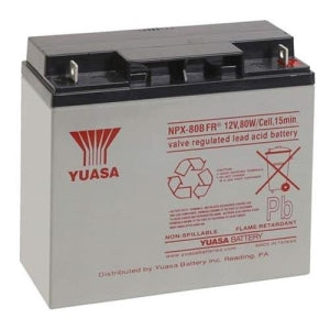 Yuasa NPX80BFR 12V, 80W Cell Valve Regulated Rechargeable SLA Battery, Terminals, Flame Retardant