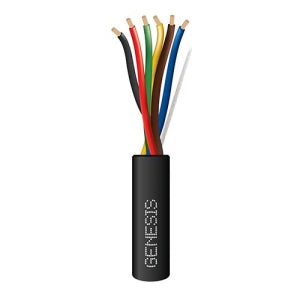 Genesis 41585008 18/6 Stranded Direct Burial Fire Alarm Cable, Unshielded, FPL, CL2, Sunlight Resistant, 500' (152.4 m), Reel, Black