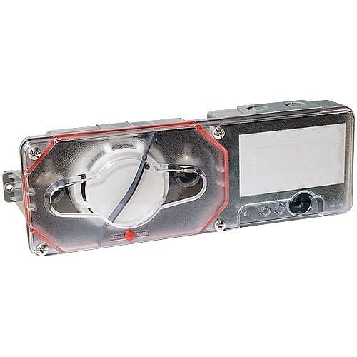 Duct smoke detector on a white background