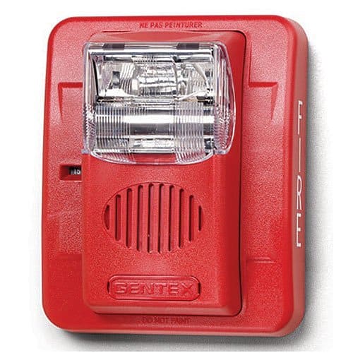 Gentex GEC3-12WR Commander3 Series Selectable Candela Evacuation Horn/Strobe, 22VDC, Red