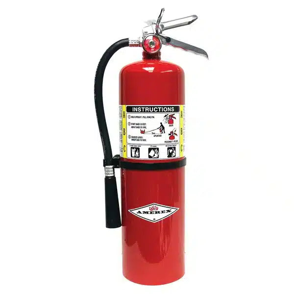 Amerex B456 10lb ABC Dry Chemical Fire Extinguisher with 862 Heavy Duty Rubber Strap Wall Bracket