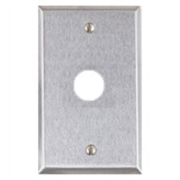 Alarm Controls RP-23 Remote Wall Plate with Hole for Piezo Sounders and Buzzers, Single Gang, Satin Stainless Steel