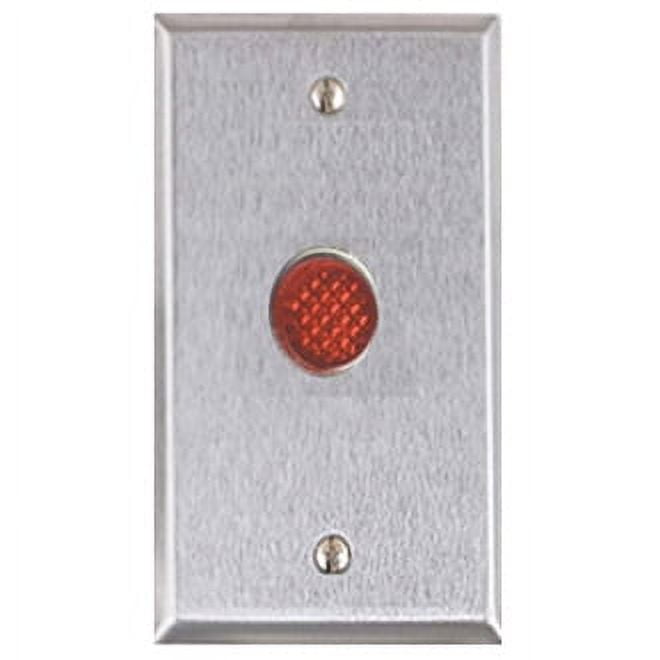 Alarm Controls RP-28L Remote Wall Plate with 1/2" Red LED, Single Gang, Stainless Steel