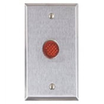 Alarm Controls RP-28LWH Remote Wall Plate with 1/2" Red LED, Single Gang, White Stainless Steel