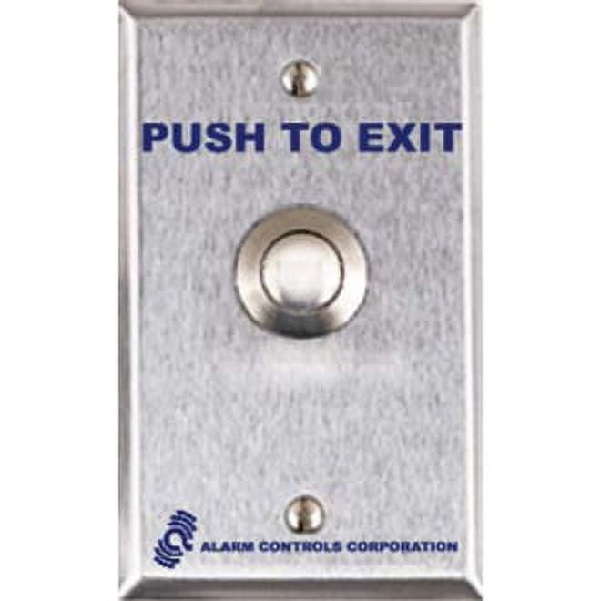 Alarm Controls TS-12 Vandal Resistant Request-to-Exit Station, 3/4" Push Button, Single Gang, 430 Stainless Steel