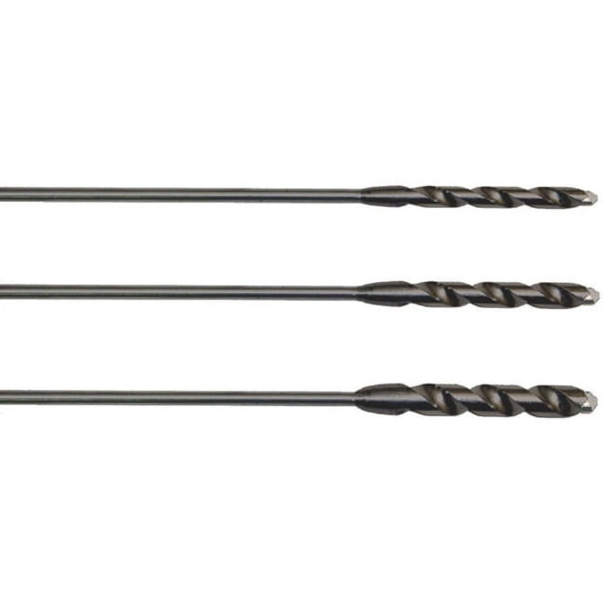 set of 3 drill bits on a white background