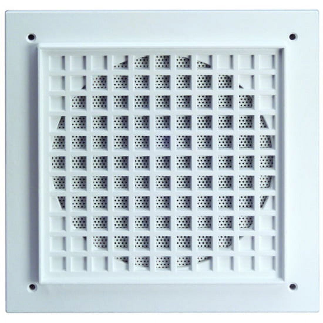 Square vent with grid pattern on a white background