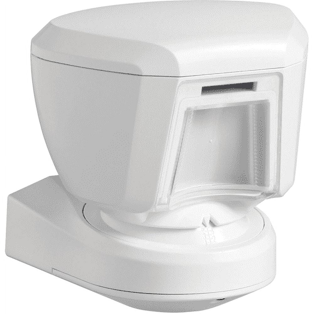White outdoor motion sensor on a white background