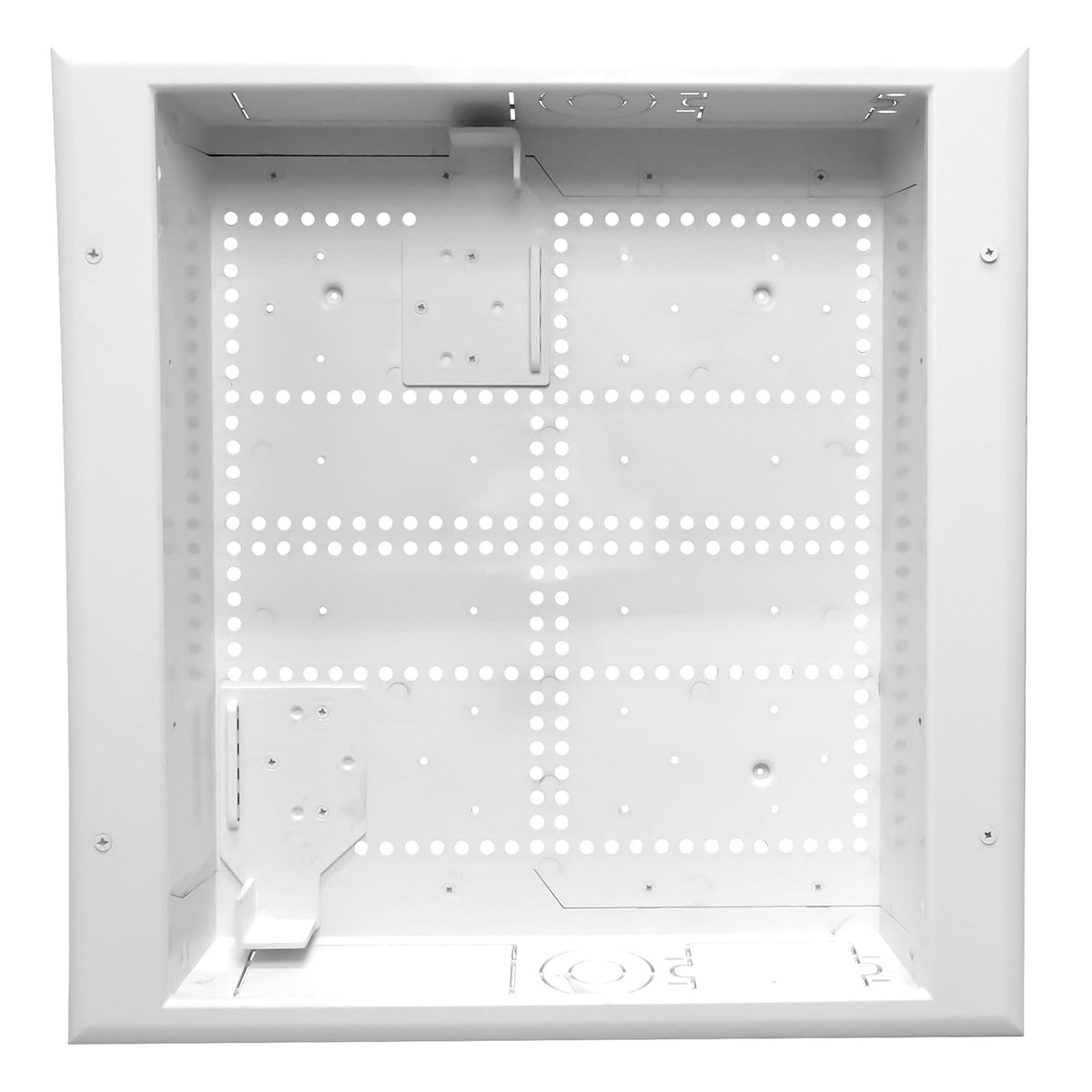 Ceiling air vent with perforated design on a white background
