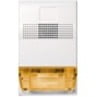rectangular white wall mount notification device on white background
