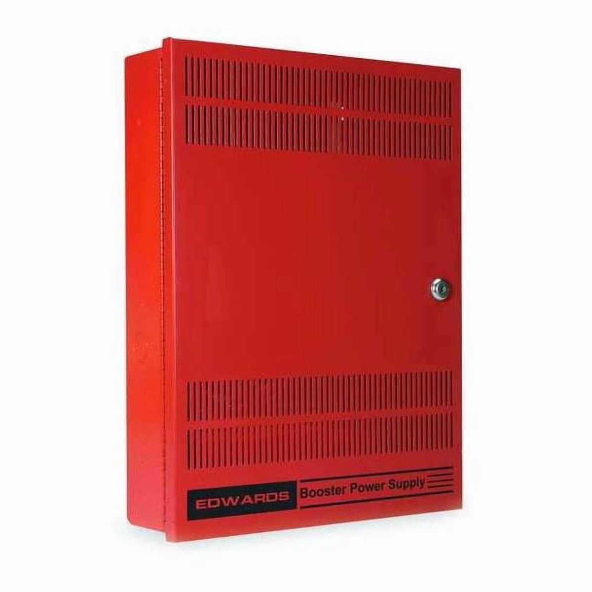 Red booster power supply with 'Edwards' branding on a white background