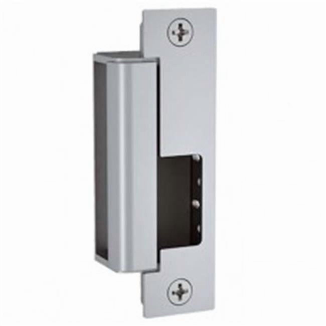 Metallic door handle on a white background