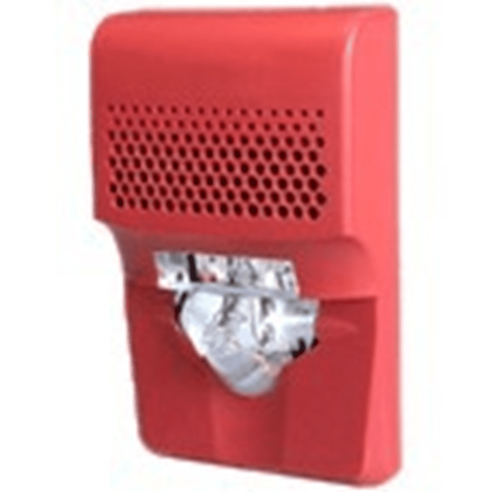Red fire alarm on a white background