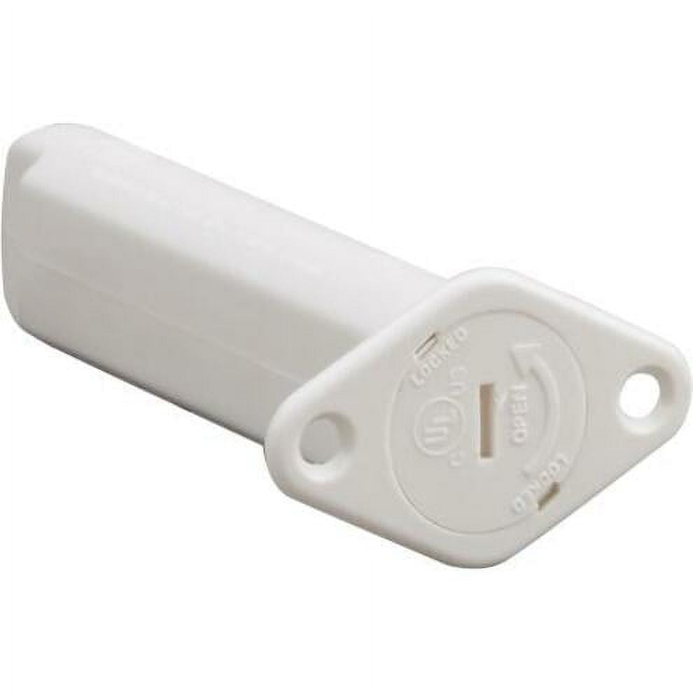 White plastic lock on a white background