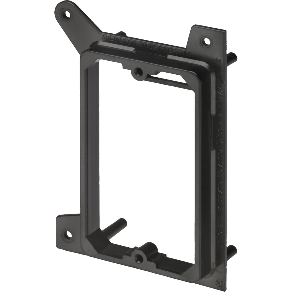Black metal bracket on a white background