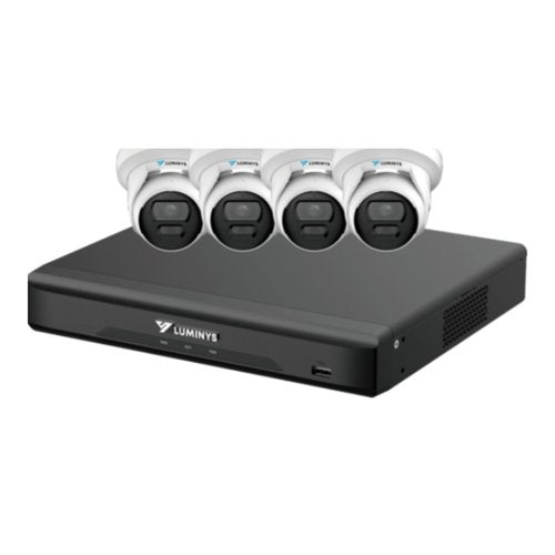 Luminys K54-4D1A2 LumiDeterrent Bundle, 4-Channel 8MP NVR and (4) 5MP Turret Cameras