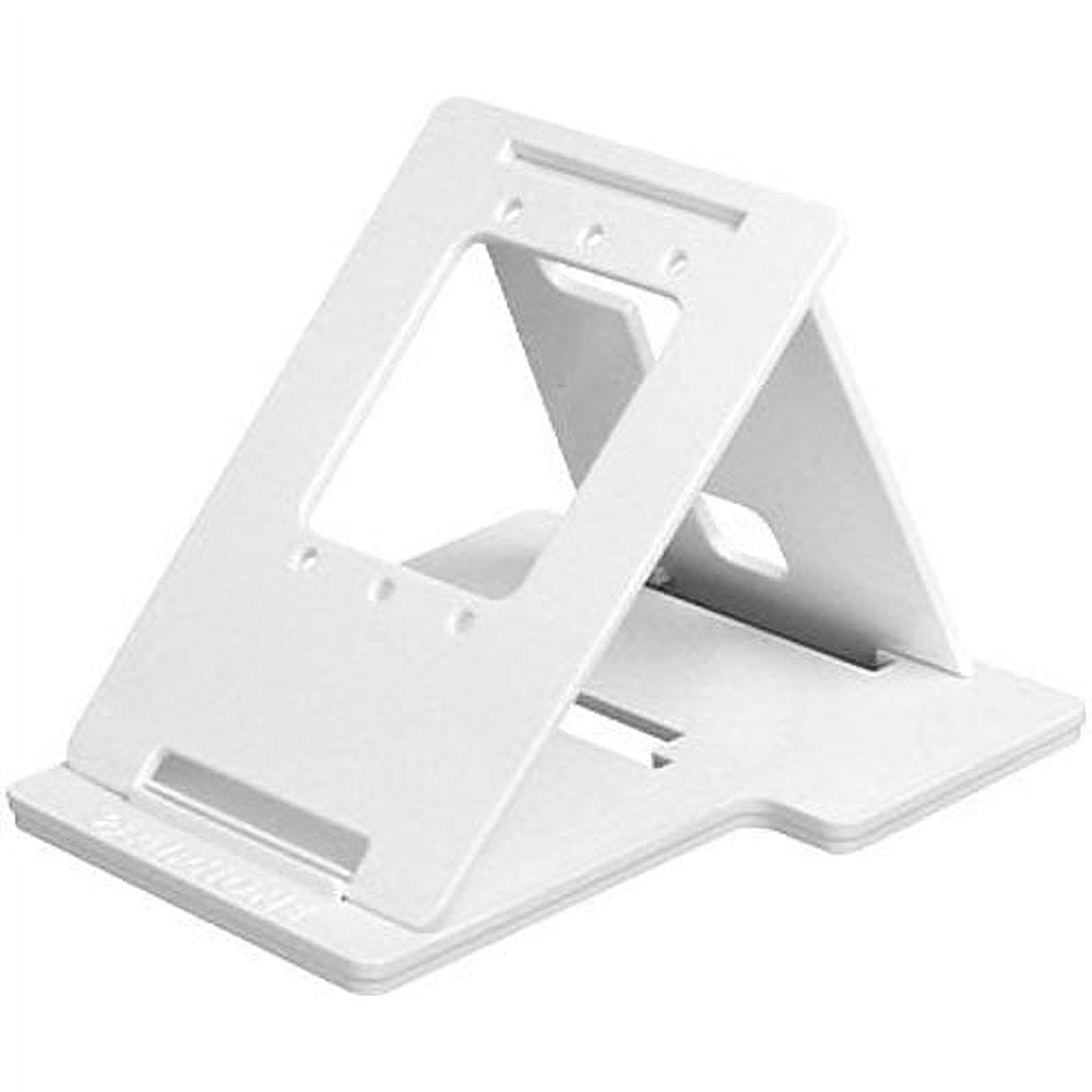 White plastic stand on a white background