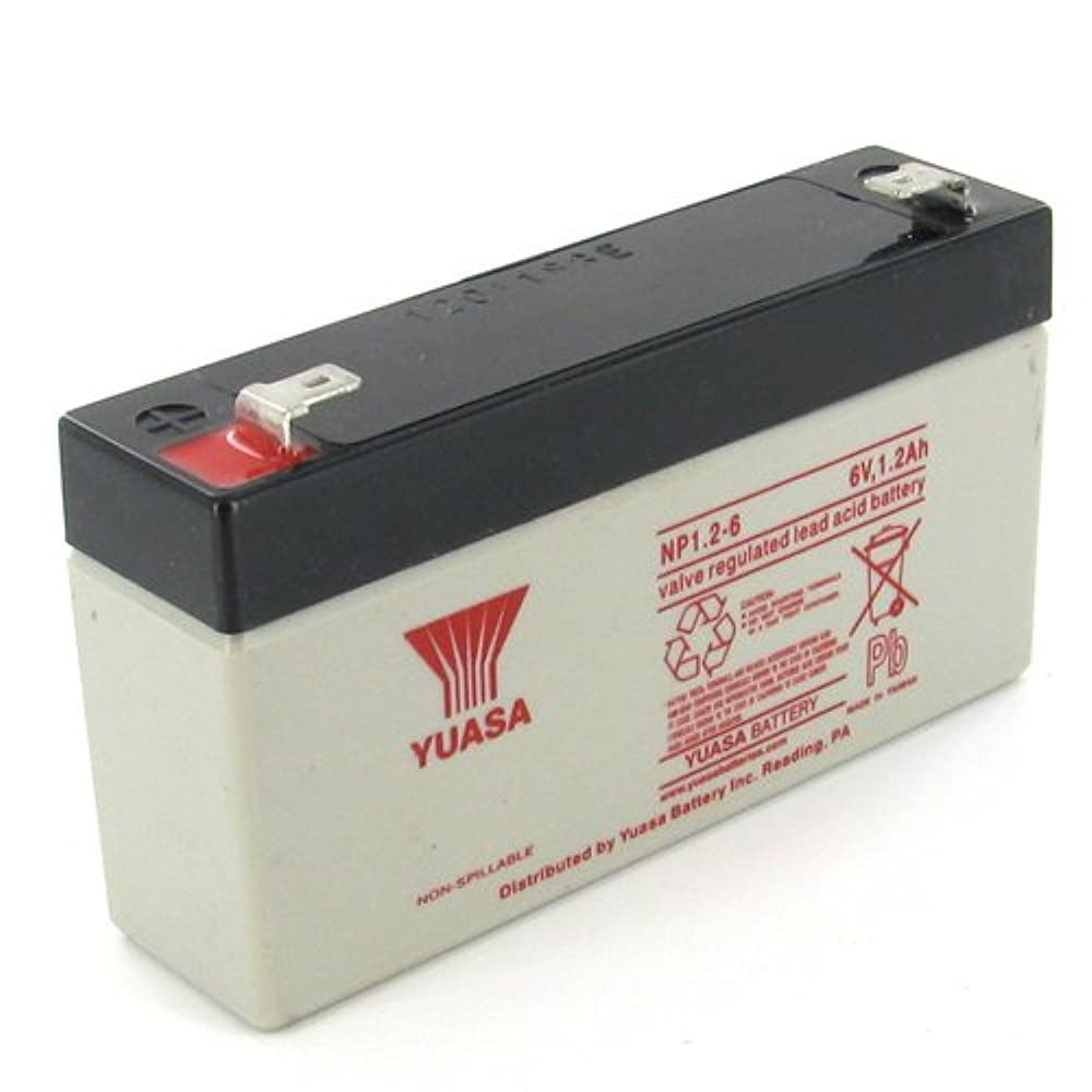 Yuasa NP126 6V, 1.2Ah Rechargeable SLA Battery, Terminals