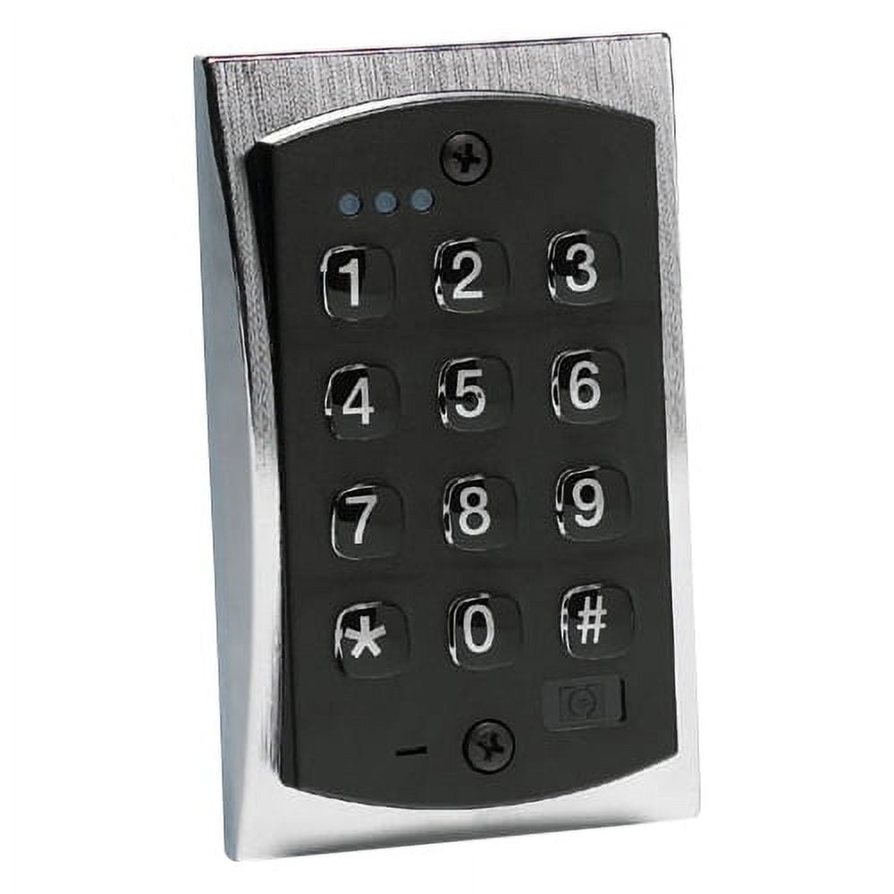 Linear 2000E Keypad/120C/1 Relay/Indoor/Outdoor, Satin Chrome