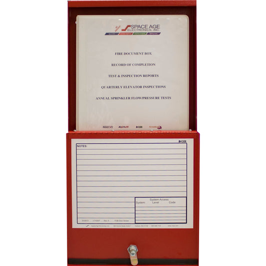 SAE SSU00672 FDB Fire Alarm Documents Box, 12"W x 13.1"H x 2.3"D, Red