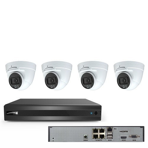 Speco ZIP4T1B Blue Series 4‑Channel NVR Kit with 1TB HDD and (4) 4MP PoE IP Cameras, NDAA Compliant