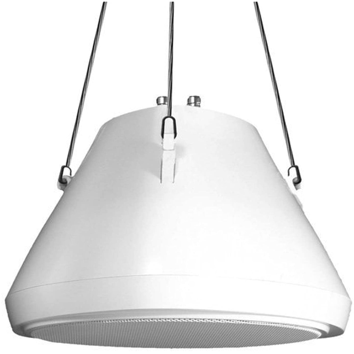 white hanging speaker on white background