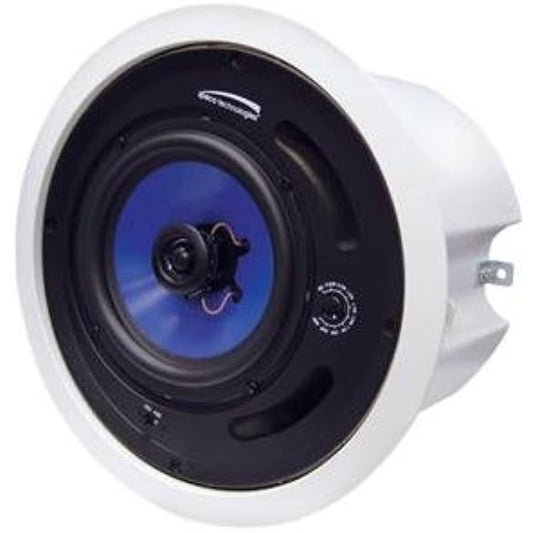Speco SP6MAT MA Series 6.5" 25/70V Speaker, Commercial ABS Plastic Back Can, Off-White