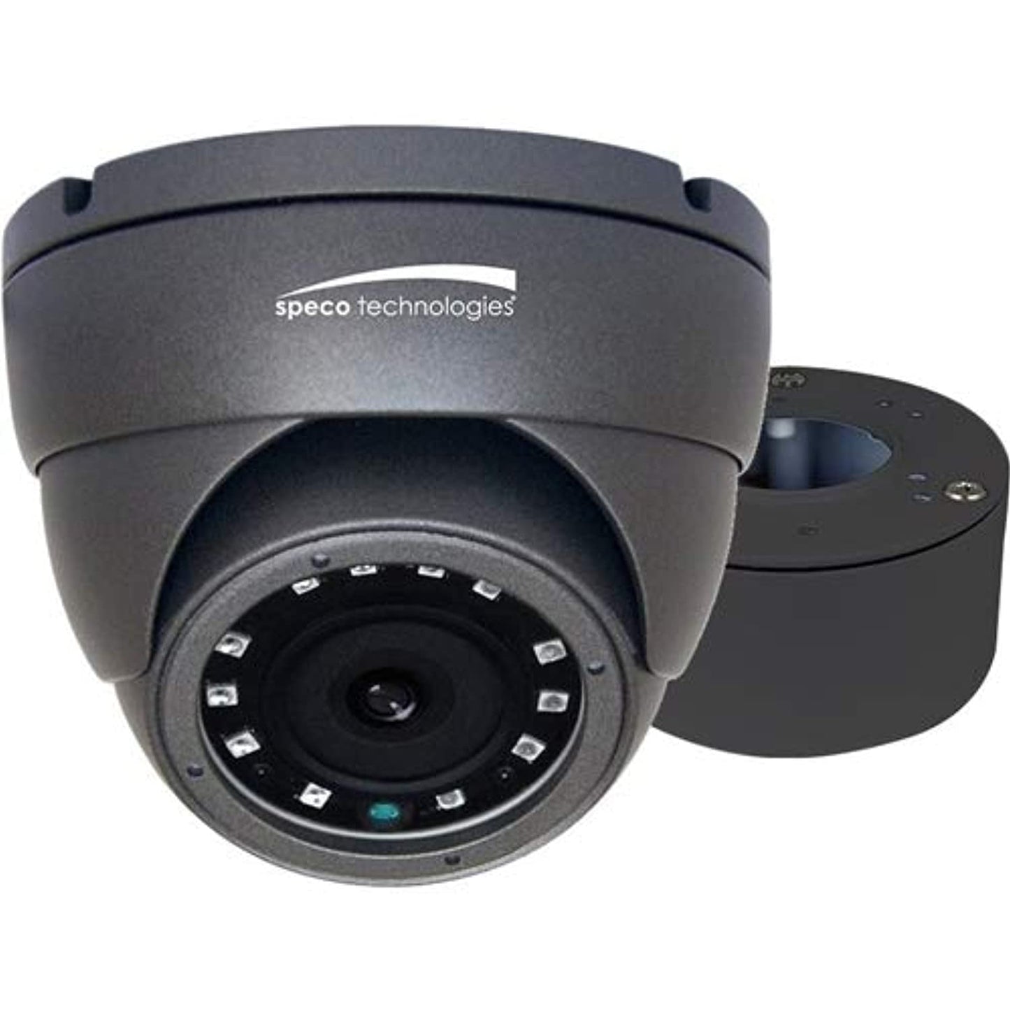 Speco VLDT4G 2MP HD-TVI Turret Camera with Included Junction Box, 3.6mm Lens, Gray