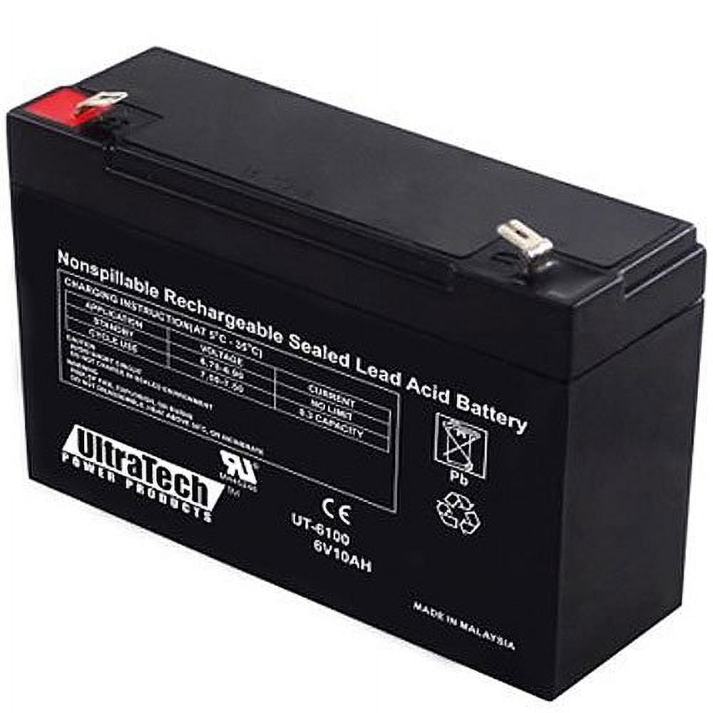 UltraTech IM-6100 6V, 10Ah SLA Battery, F1 Terminal