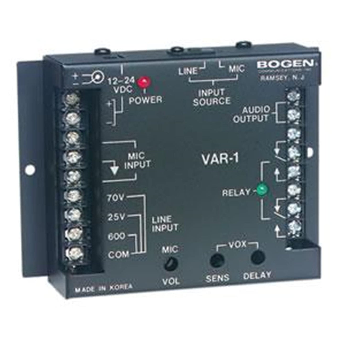 Bogen VAR1 Voice Activated Relay for 70V Paging Systems
