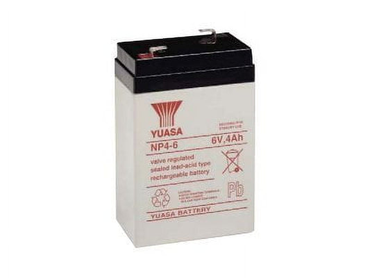 Yuasa NP4-6, 6V 4Ah Valve Regulated SLA Battery