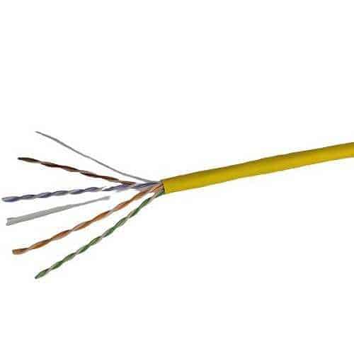 ADI PRO 0E-CAT6PYW CAT6 Plenum Cable, 23/4 Solid BC, Unshielded, UTP, CMP/FT6, 1000' (304.8m) Reel in Box, Yellow