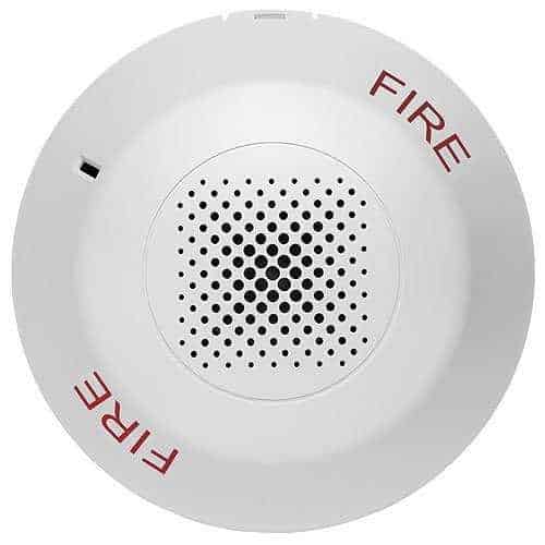 Edwards Signaling EGCAWF Genesis EGC Ceiling Horn, White, FIRE Marking. Room Side Wiring Plate Included