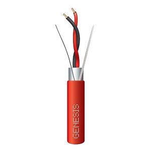 Genesis 55541004 14/1 Pair Solid Shielded Fire Alarm Cable, NYC Local Law 39, FPLP, NYC LL5, 1000' (304.8m), Reel, Red