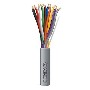 Genesis 21181008 18/10 Stranded Riser Cable, Unshielded, CL3R, FPLR, CMR, FT4, Sunlight Resistant, 1000' (304.8m), Reel, Gray