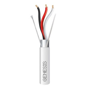 Genesis 32261012 18/3 Stranded Shielded Plenum Cable, CL3P, FPLP, CMP, FT6, 1000' (304.8m), Reel, Natural White