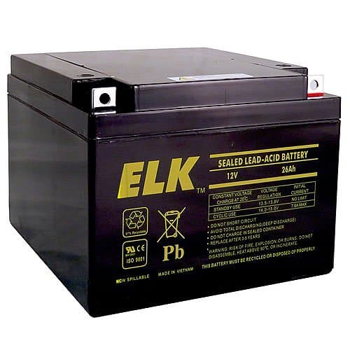 ELK-12260 Sealed Lead Acid Battery, 12V 26Ah