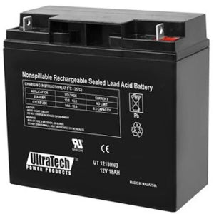 UltraTech IM-12180NB 12V 18AH Sealed Lead Acid Battery, NB Terminal
