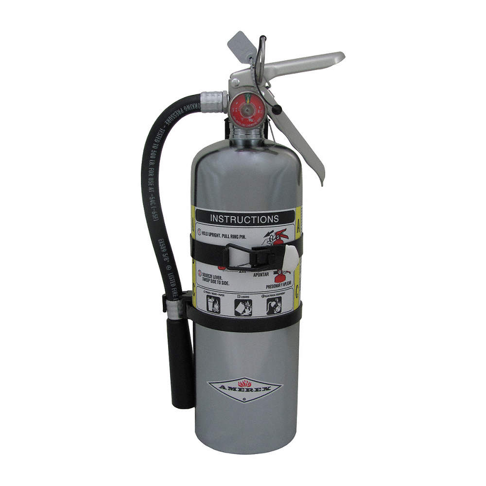 Amerex B500TC, 5lb ABC Dry Chemical Class A B C Chrome Fire Extinguisher