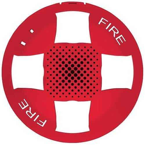 Edwards Signaling EGCAVRF-CVR Genesis EGC Ceiling Cover, Red, FIRE Marking, Audio