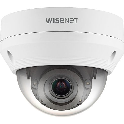Hanwha QNV-8080R Q-Series 5MP IR Vandal IP Dome Camera, 3.2-10mm Varifocal Lens, White