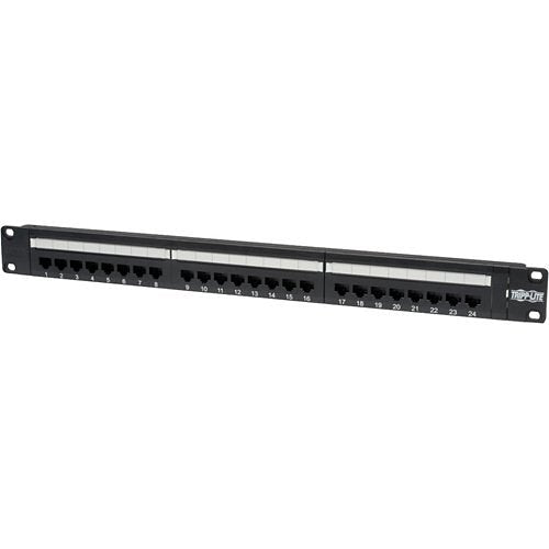 Tripp Lite N252-024 24-Port 1U Rack-Mount CAT6/CAT5 110 Patch Panel, 568B, RJ45 Ethernet, 19" Rackmount Ready, TAA