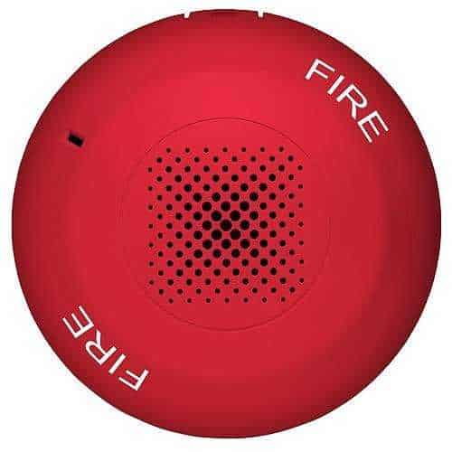 Edwards Signaling EGCARF Genesis EGC Ceiling Horn, Red, FIRE Marking. Room Side Wiring Plate Included