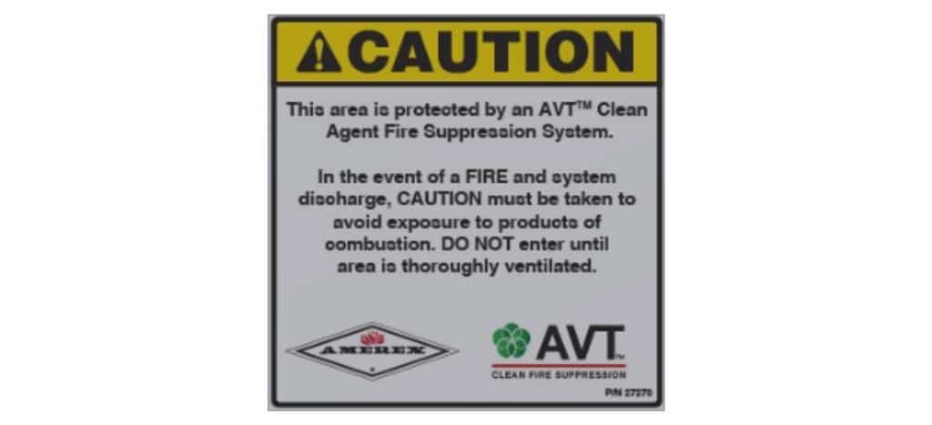Amerex 27270-P006 AVT Agent Cylinder Caution Label pack of 6