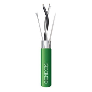 Genesis 32511005 22/1 Pair Stranded Shielded Plenum Cable, CL3P, FPLP, CMP, FT6, EIA-485, 1000' (304.8m), Reel, Green
