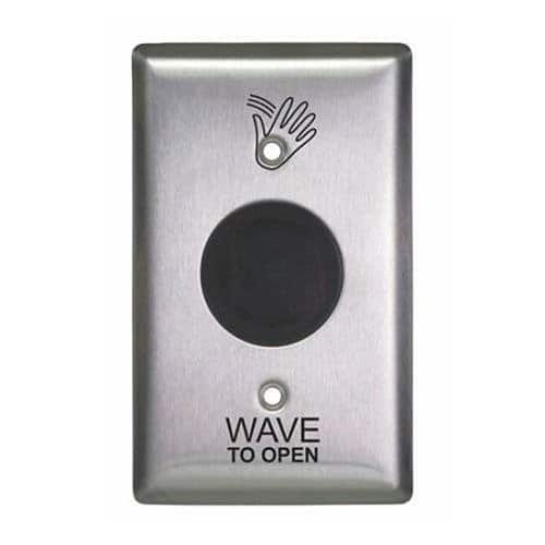 Camden CM-332/41S SureWave Wireless Touchless Switch with Built-In Door Control, Relays, CM-TX99 Wireless Transmitter, Light Ring, Hand Icon and 'Wave to Open' Text